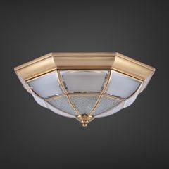 Đèn ốp trần đồng, mặt kính nghệ thuật OCD-003