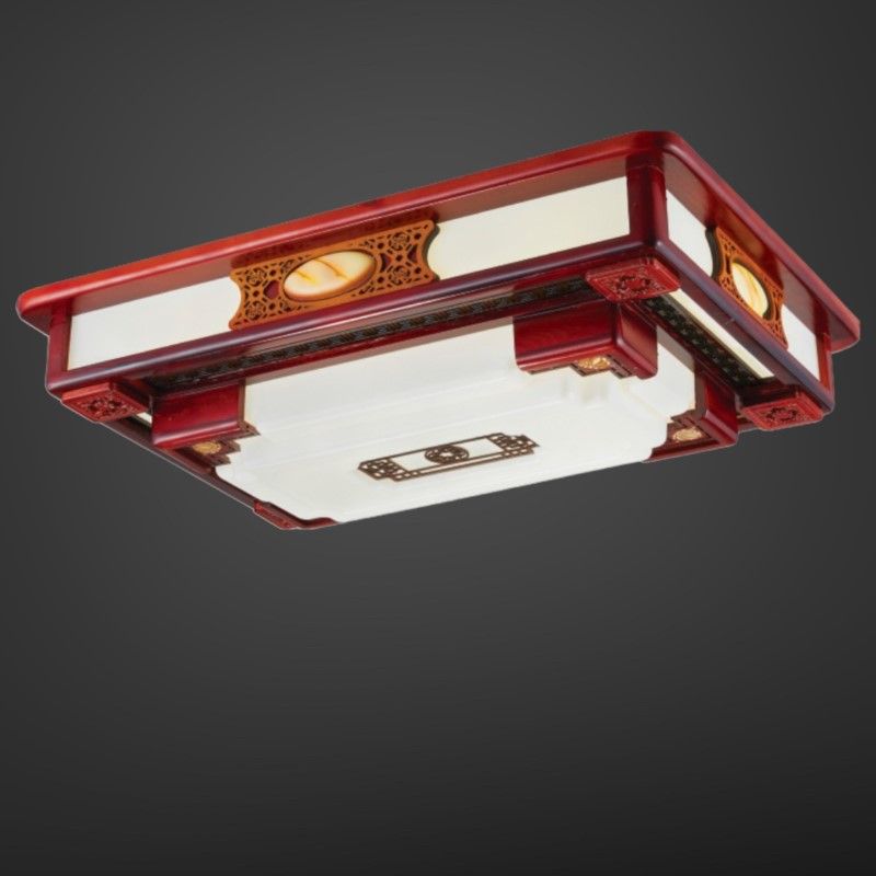 Đèn cổ điển, khung gỗ, mặt mika nghệ thuật OCD-046
