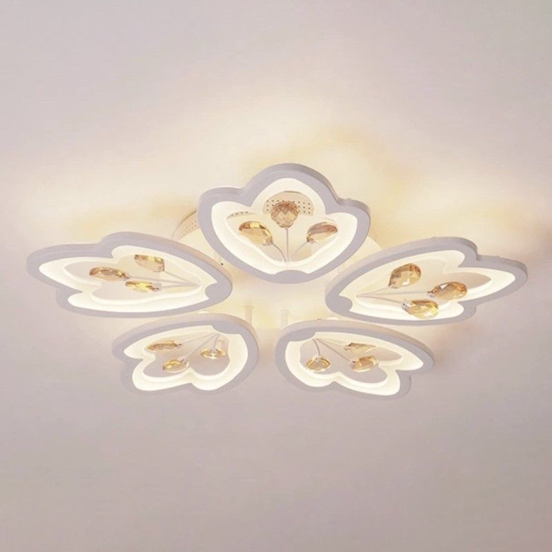 Đèn ốp trần hiện đại, thiết kế hình bông hoa, đính phale nghệ thuật OT-031