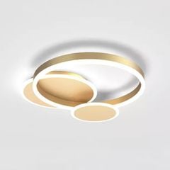 Đèn ốp trần hiện đại, thiết kế vòng tròn đơn giản màu vàng OT-076