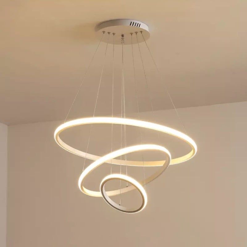 Đèn chùm hiện đại - Thả LED 3 Vòng, thân trắng Giá Rẻ TDC-188T
