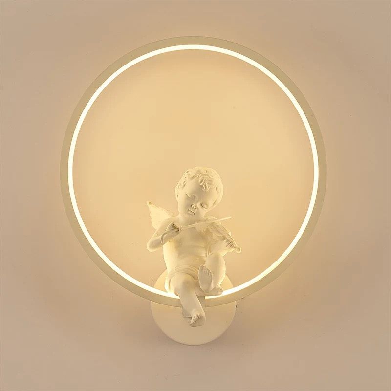 Đèn tường trong nhà, vòng tròn led, tạo hình thiên thần chơi đàn GT221