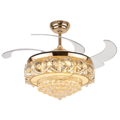 Quạt trần đèn, cánh xếp, phối khung phale cao cấp  QT-177