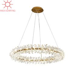 Đèn chùm phale, thiết kế vòng hoa tròn, thẻ phale trắng cao cấp DC-1035