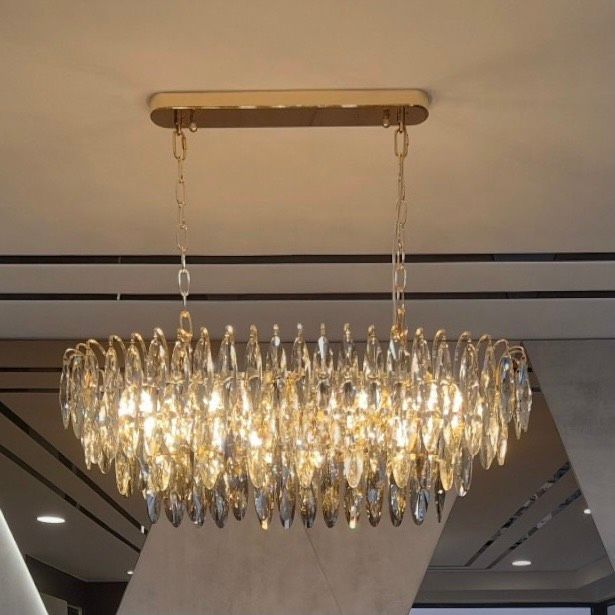 Đèn chùm phale, thiết kế thả ngang, thẻ phale K9 phối màu cao cấp DC-1050