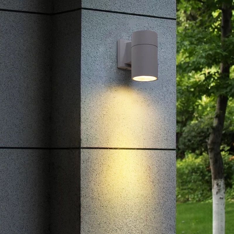 Đèn tường Led hiện đại ngoài trời  kiểu trụ màu xám, hắt 1 đầu VNT-369X