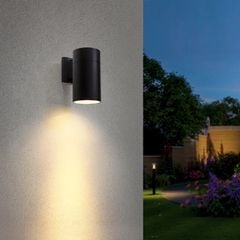 Đèn tường Led hiện đại ngoài trời  kiểu trụ màu đen, hắt 1 đầu VNT-369Đ