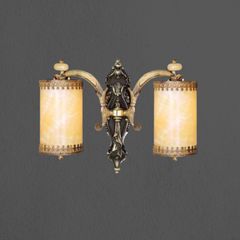 Đèn vách đồng nguyên chất thiết kế tay nến, chao đá cẩm thạch VD-206