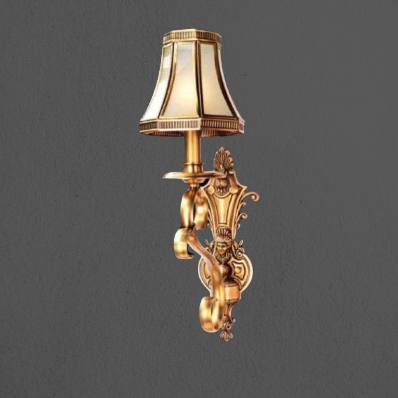 Đèn vách đồng nguyên chất, chao thiết kế VD-207