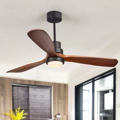 Quạt trần đèn, 3 cánh gỗ, thiết kế hiện đại QT-169