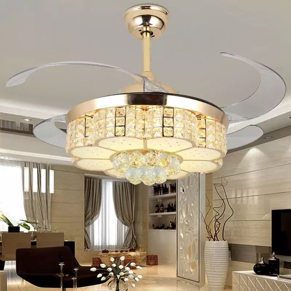 Quạt trần đèn, cánh xếp, phối khung phale cao cấp  QT-113