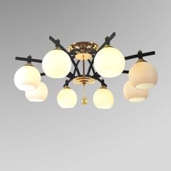 Đèn chúm hiện đại - phòng khách-bàn ăn, chao thủy tinh nghệ thuật DC-2107