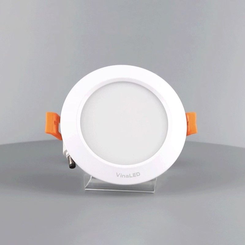 Đèn downlight âm trần cao cấp, 6wat VINALED mẫu E, màu TRẮNG/BẠC