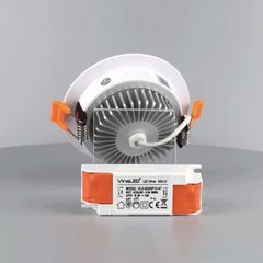 Đèn downlight âm trần cao cấp, 9wat VINALED mẫu E, màu TRẮNG/BẠC