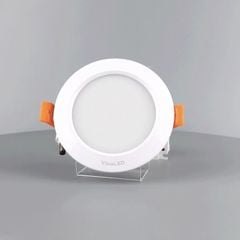 Đèn downlight âm trần cao cấp, 9wat VINALED mẫu E, màu TRẮNG/BẠC