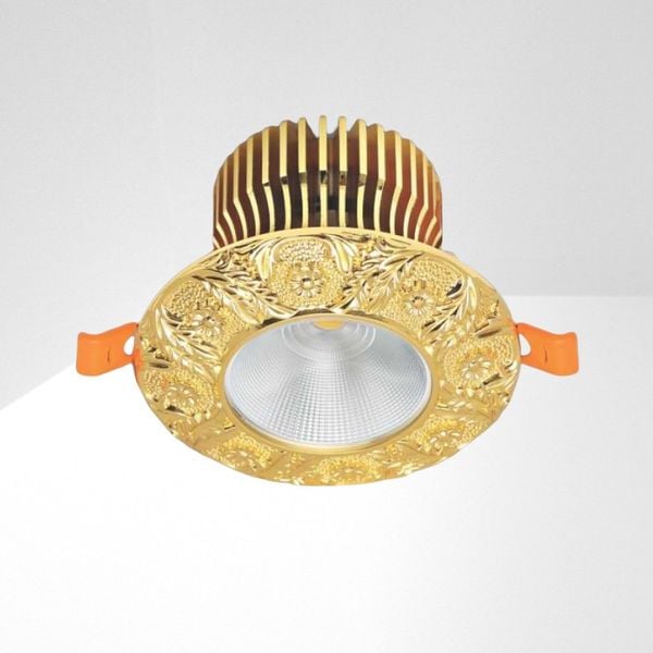 Đèn downlight âm trần nhà phố, biệt thự cổ điển cao cấp, 12wat, thân kim loại đồng cao cấp AFC005/12