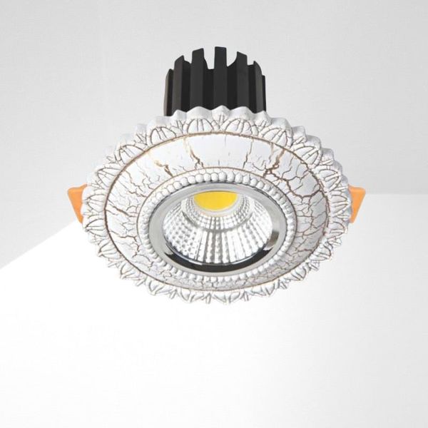 Đèn downlight âm trần nhà phố, biệt thự cổ điển cao cấp, 10wat, mặt Puly cao cấp AFC04