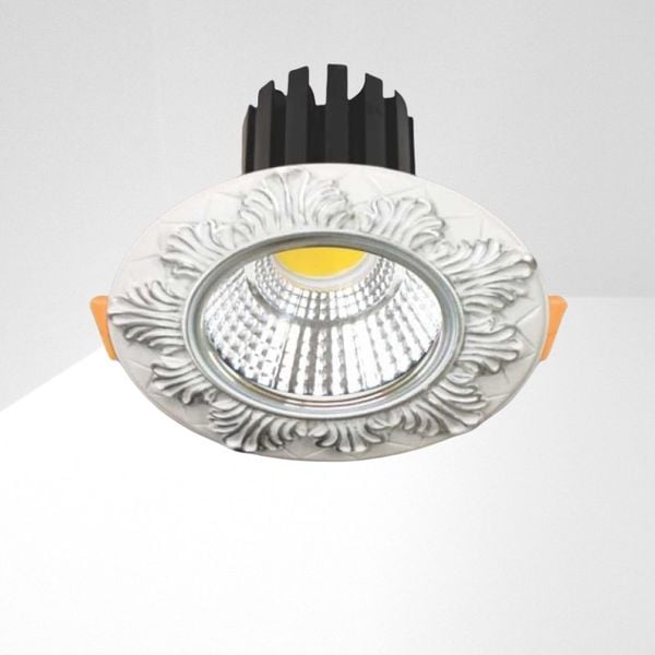 Đèn downlight âm trần nhà phố, biệt thự cổ điển cao cấp, 10wat, mặt Puly cao cấp AFC07