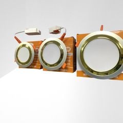 Đèn downlight âm trần mặt cong, viền màu bạc/vàng, đơn sắc giá rẻ HC-ATPLUS