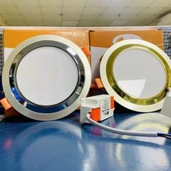 Đèn downlight âm trần mặt cong, viền màu bạc/vàng, đơn sắc giá rẻ HC-ATPLUS