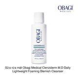 Sữa rửa mặt Obagi Medical Clenziderm M.D Daily Lightweight Foaming Blemish Cleanser 2% Salicylic Acid 118ml
