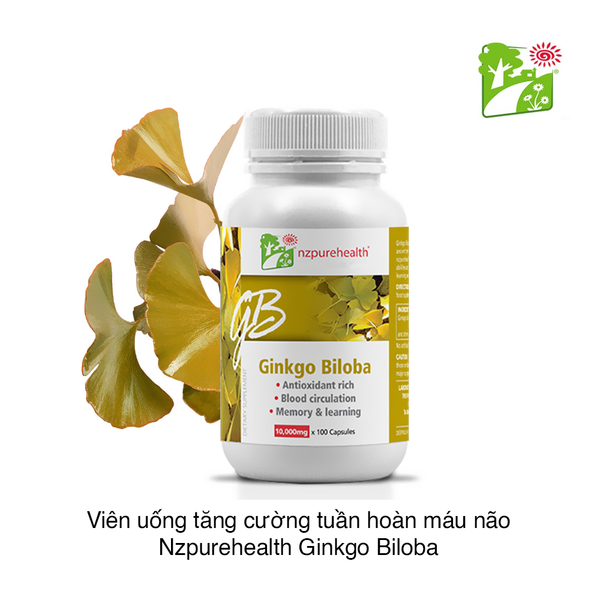 Viên uống tăng cường tuần hoàn máu não Nzpurehealth Ginkgo Biloba 10.000mg