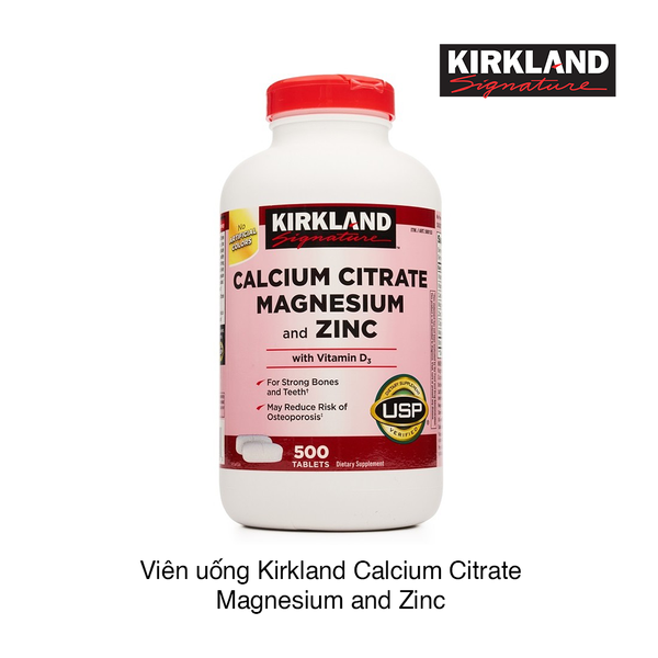 VIÊN UỐNG HỖ TRỢ XƯƠNG KHỚP KIRKLAND CALCIUM CITRATE MAGNESIUM AND ZINC