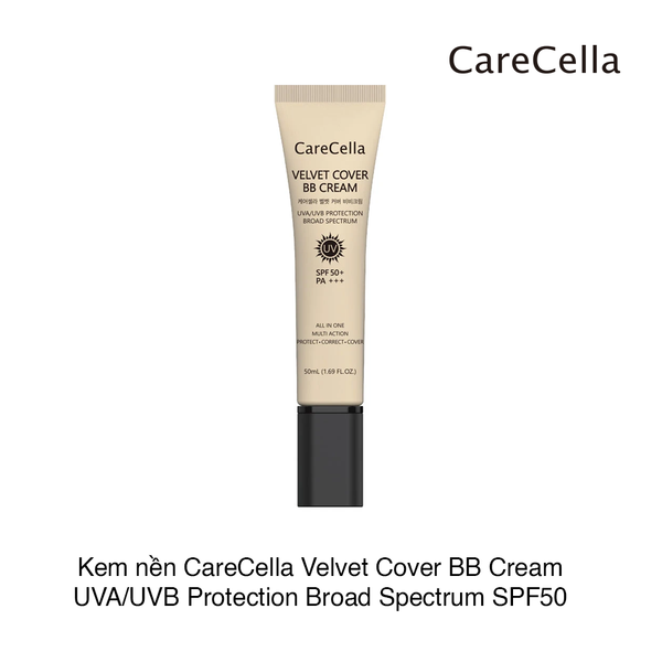 Kem nền CareCella Velvet Cover BB Cream UVA/UVB Protection Broad Spectrum SPF50 50ml