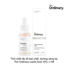 TINH CHẤT TẨY TẾ BÀO CHẾT, DƯỠNG SÁNG DA THE ORDINARY LACTIC ACID 10% + HA