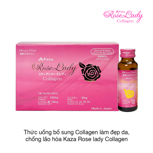 THỨC UỐNG BỔ SUNG COLLAGEN LÀM ĐẸP DA, CHỐNG LÃO HÓA KAZA ROSE LADY COLLAGEN