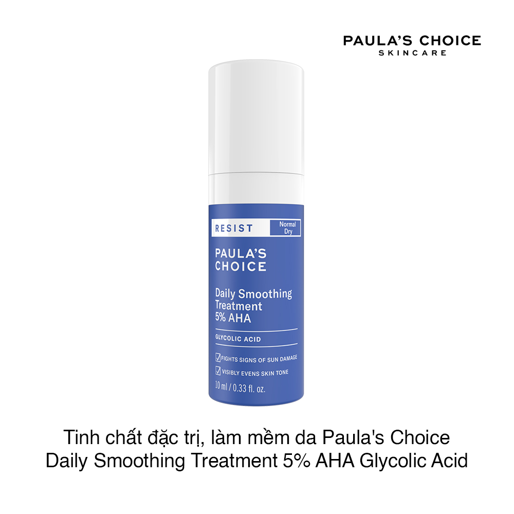 DUNG DỊCH TÁI TẠO & DƯỠNG MỀM DA PAULA’S CHOICE RESIST DAILY SMOOTHING TREATMENT 5% AHA GLYCOLIC ACID