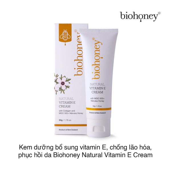 KEM DƯỠNG BỔ SUNG VITAMIN E, CHỐNG LÃO HÓA, PHỤC HỒI DA BIOHONEY NATURAL VITAMIN E CREAM