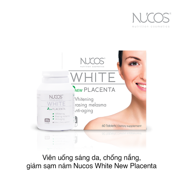 VIÊN UỐNG SÁNG DA, CHỐNG NẮNG, GIẢM SẠM NÁM NUCOS WHITE NEW PLACENTA