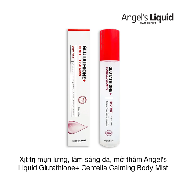 Xịt trị mụn lưng, làm sáng da, mờ thâm Angel's Liquid Glutathione+ Centella Calming Body Mist