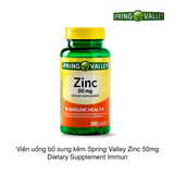 Viên uống bổ sung kẽm Spring Valley Zinc 50mg Dietary Supplement Immune Health
