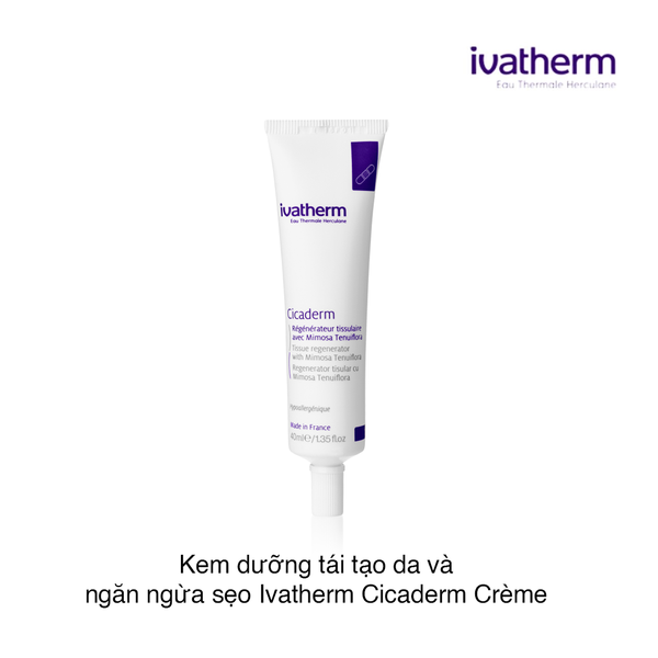 Kem dưỡng tái tạo da và ngăn ngừa sẹo Ivatherm Cicaderm Crème 40ml (Hộp)