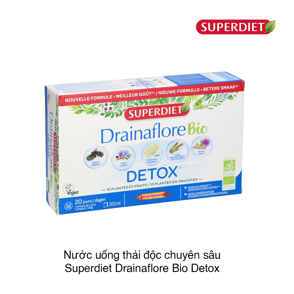 Nước uống thải độc chuyên sâu Superdiet Drainaflore Bio Detox – CHỢ TÌNH  CỦA BOO | MỸ PHẨM VÀ LÀM ĐẸP