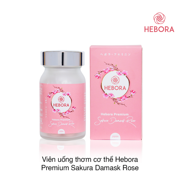 Viên uống thơm cơ thể Hebora Premium Sakura Damask Rose (60 viên)