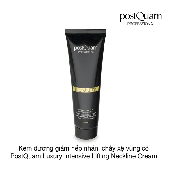 Kem dưỡng giúp giảm nếp nhăn và chảy xệ vùng cổ PostQuam Luxury Gold Intensive Lifting Neckline Cream 150ml (Tuýp)