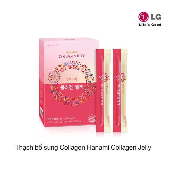 Thạch bổ sung Collagen Hanami Collagen Jelly (15g x 28 gói) (Hộp)