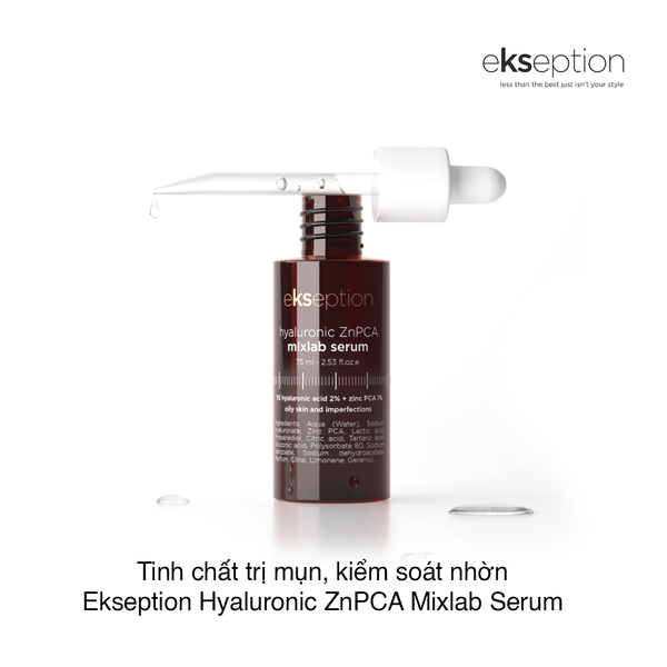 Tinh chất trị mụn kiểm soát nhờn Ekseption Hyaluronic ZnPCA Mixlab Serum 75ml (Hộp)