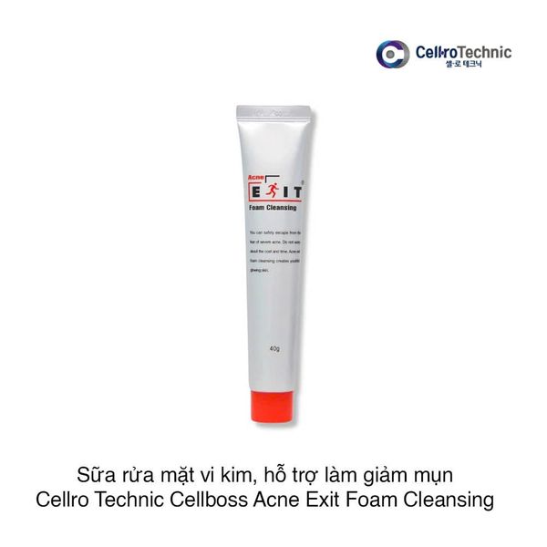 Sữa rửa mặt vi kim, hỗ trợ làm giảm mụn Cellro Technic Cellboss Acne Exit Foam Cleansing 40g