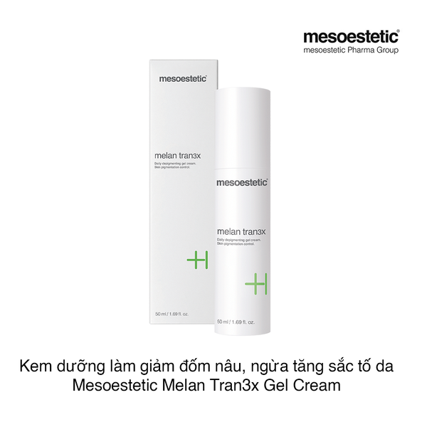 Kem dưỡng làm giảm đốm nâu, ngừa tăng sắc tố da Mesoestetic Melan Tran3x Gel Cream 50ml (Hộp)