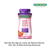 Kẹo dẻo làm đẹp da, móng, tóc Nature's Bounty Hair, Skin & Nails Gummies Advanced 6000mcg (230 viên) (Hũ)