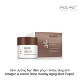 Kem dưỡng ban đêm phục hồi da, kích thích tăng sinh collagen & elastin Babe Healthy Aging Multi Repair Renovating Cream Night With Bakuchiol & Retinol 50ml