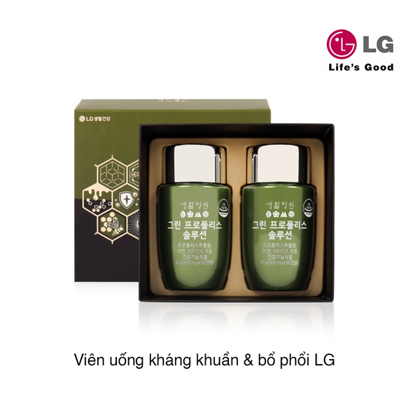 Viên uống kháng khuẩn & bổ phổi LG Health Care Life Garden Green Propolis Solution 90g (180 viên) (Hộp)