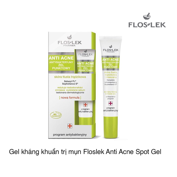 Gel kháng khuẩn trị mụn Floslek Anti Acne Spot Gel 20ml (Hộp)