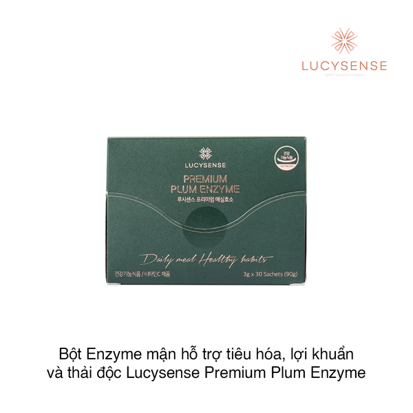 Bột Enzyme mận hỗ trợ tiêu hóa, lợi khuẩn và thải độc Lucysense Premium Plum Enzyme 90g (3g x 30 gói)