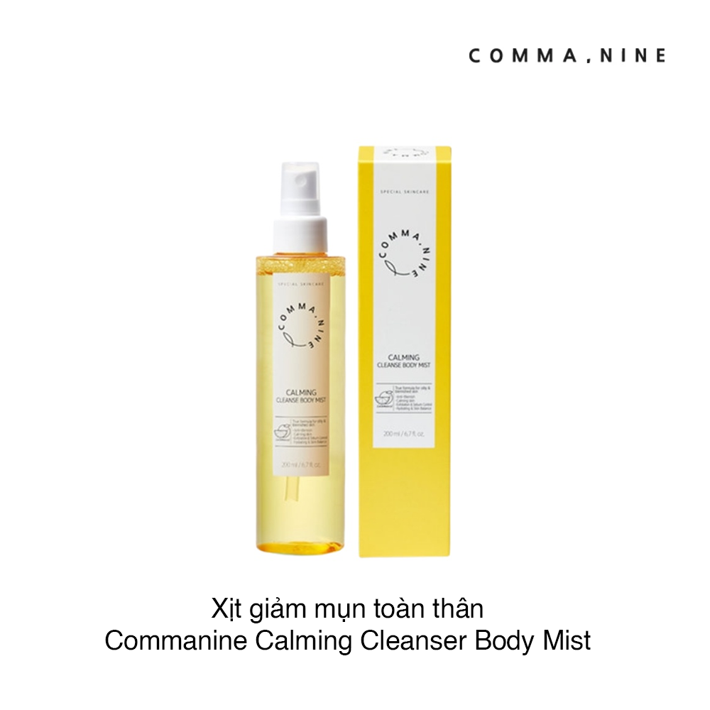Xịt giảm mụn toàn thân Commanine Calming Cleanser Body Mist 200ml BOO