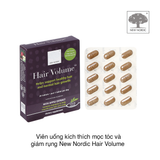 Viên uống kích thích mọc tóc và giảm rụng New Nordic Hair Volume 30v (Hộp)